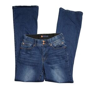 Indigo Poppy Womens Bootcut Jeans Dark Wash Elastic Waist Size 6 M52-7094AZA